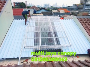 Kanopi baja ringan atap alderon+onduline transparan di jl tegalan ,Matraman ,Jakarta timur